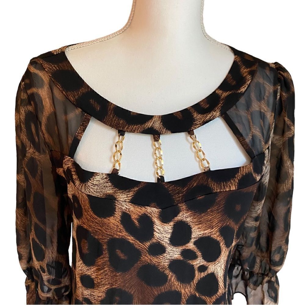 Adele & May Animal Print Blouse Size Medium - Picture 4 of 5